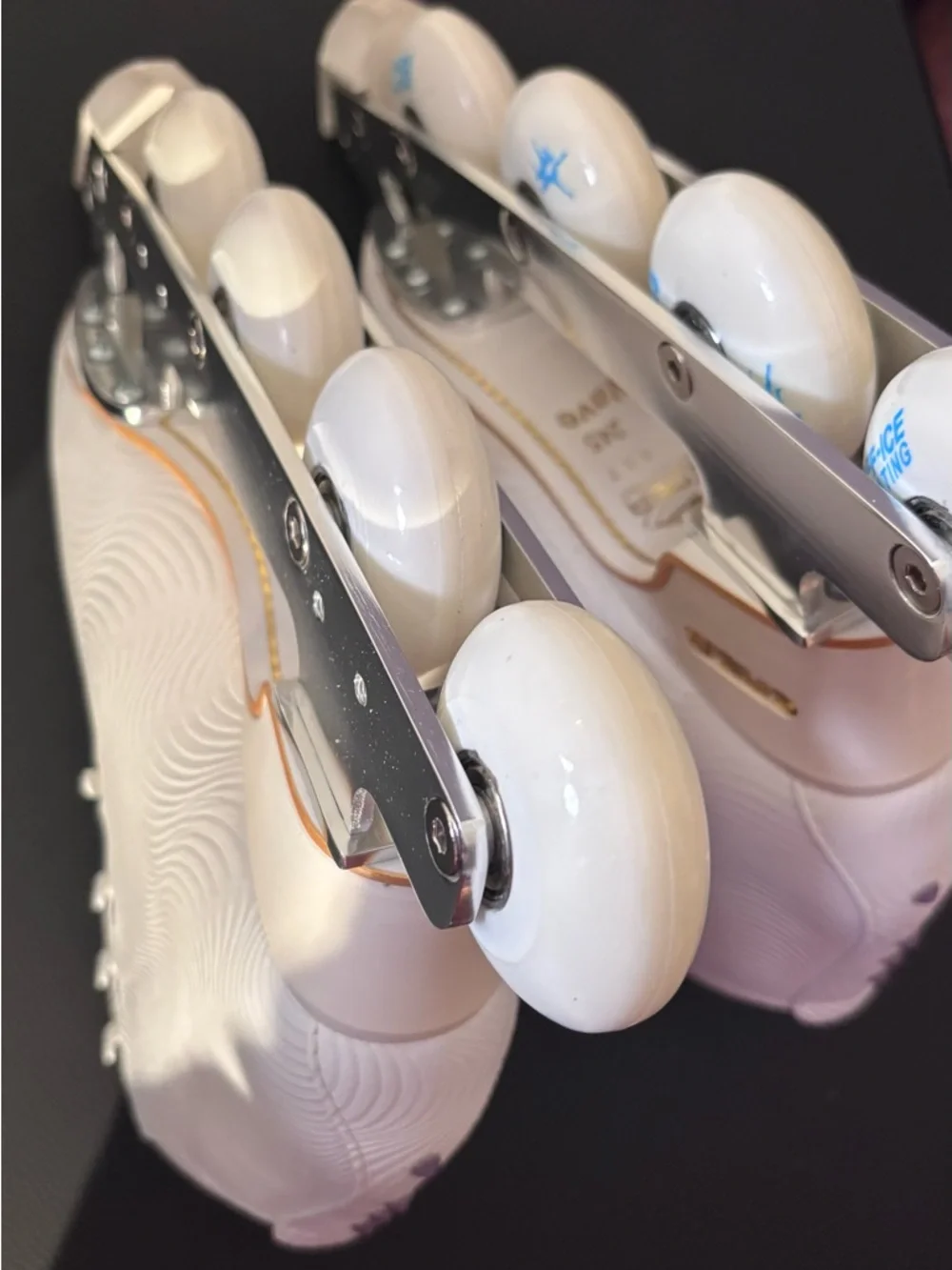 EDEA WAVE White Artistic Off Ice Skates with Purple Laces & Swarovski Crystals - Picture 14 of 16